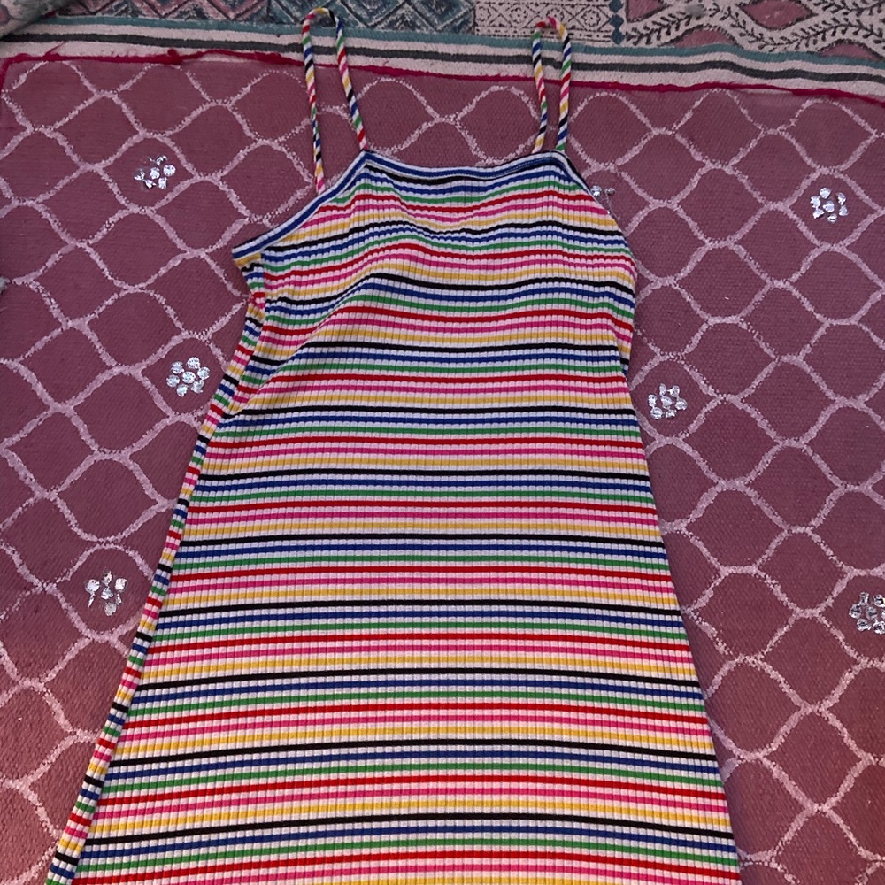 rainbow forever 21 thin strap dress